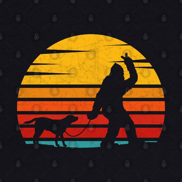 Vintage Retro Bigfoot Walking Labrador by heidiki.png